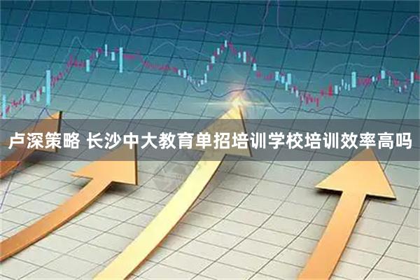 卢深策略 长沙中大教育单招培训学校培训效率高吗